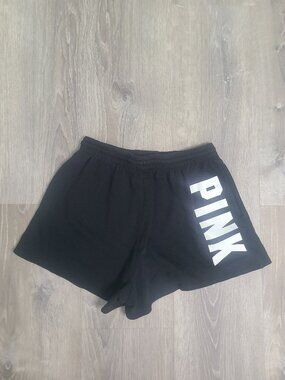 Victoria's Secret PINK Big Logo Everyday Lounge Sweat Shorts Black - Size L